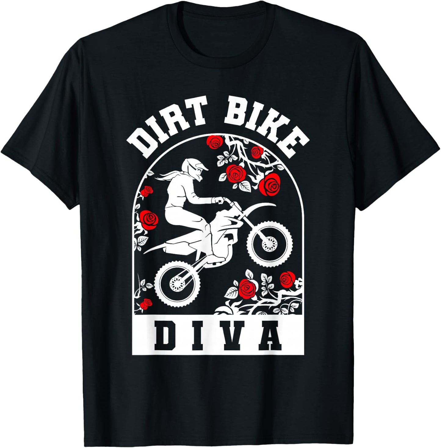 Dirt Bike Diva | Dirt Biking | Girls Dirt Bike T-Shirt - T-Shirt | Black