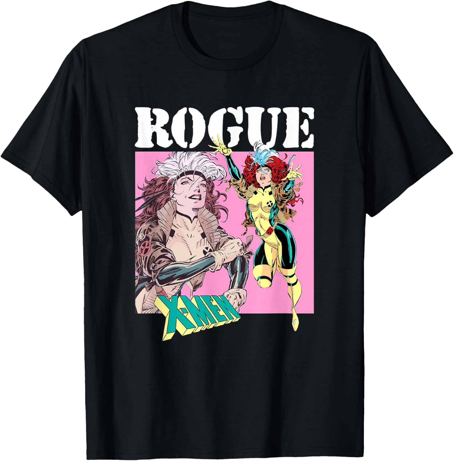 Marvel X-Men Rogue Character Spotlight Vintage Poster T-Shirt - T-Shirt | Black