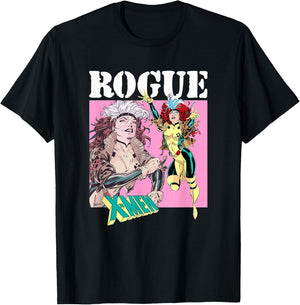 Marvel X-Men Rogue Character Spotlight Vintage Poster T-Shirt - T-Shirt | Black
