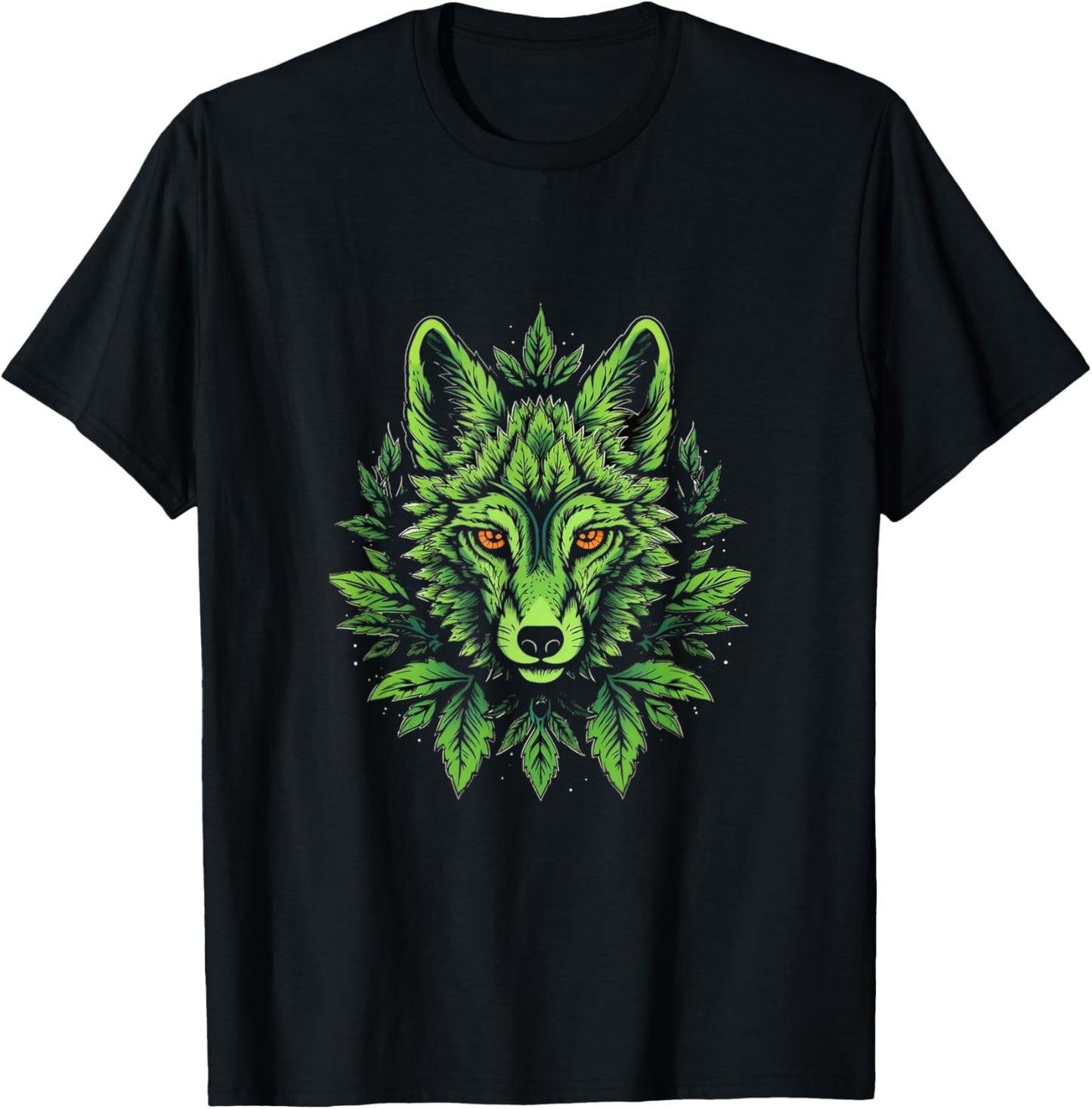Wolf Cannabis Weed Leaf Marijuana 420 Stoner Wolves Lover T-Shirt - T-Shirt | Black