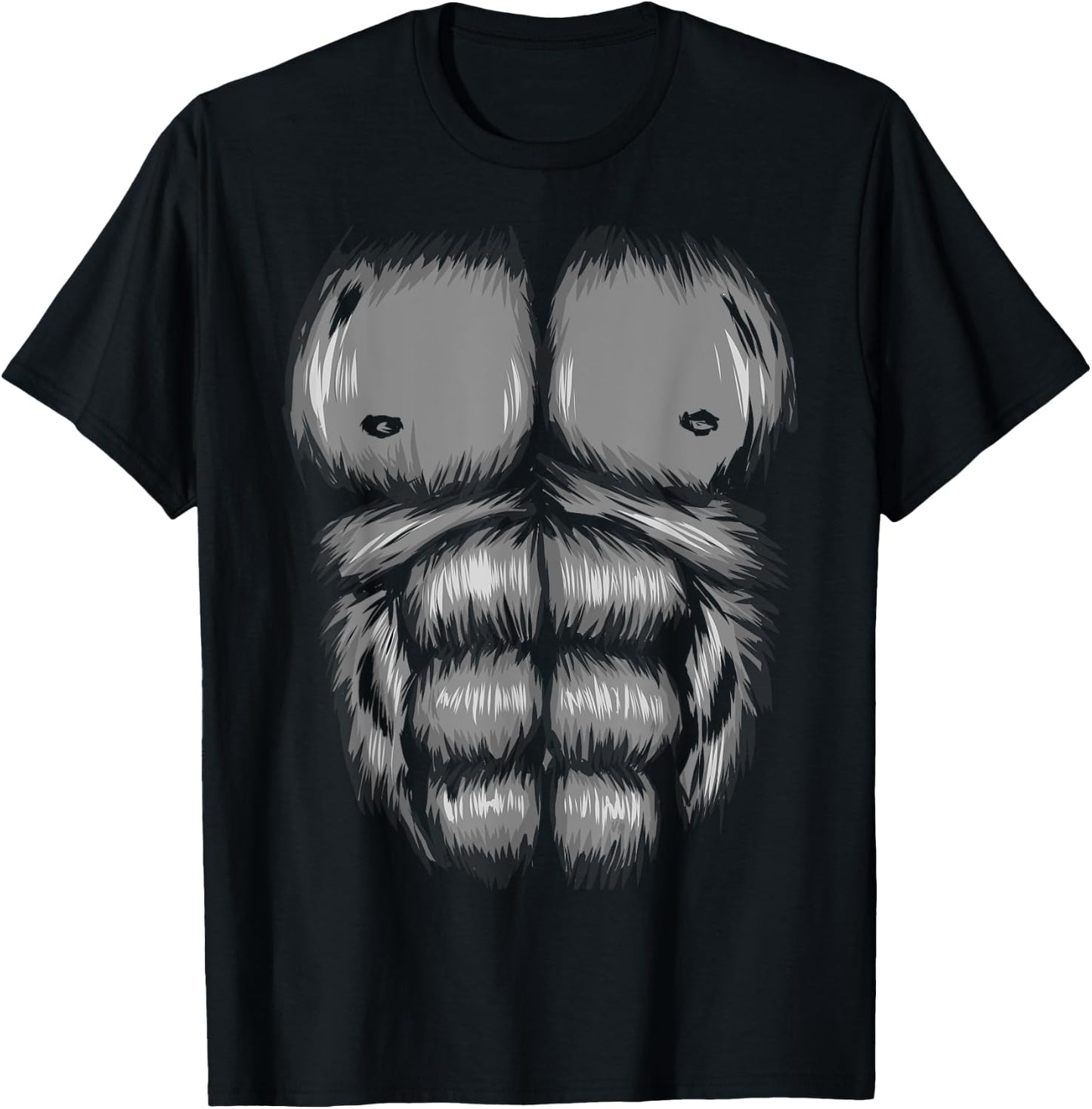 Gorilla Funny Lazy Halloween Costume Party Gorilla Chest T-Shirt - T-Shirt | Black