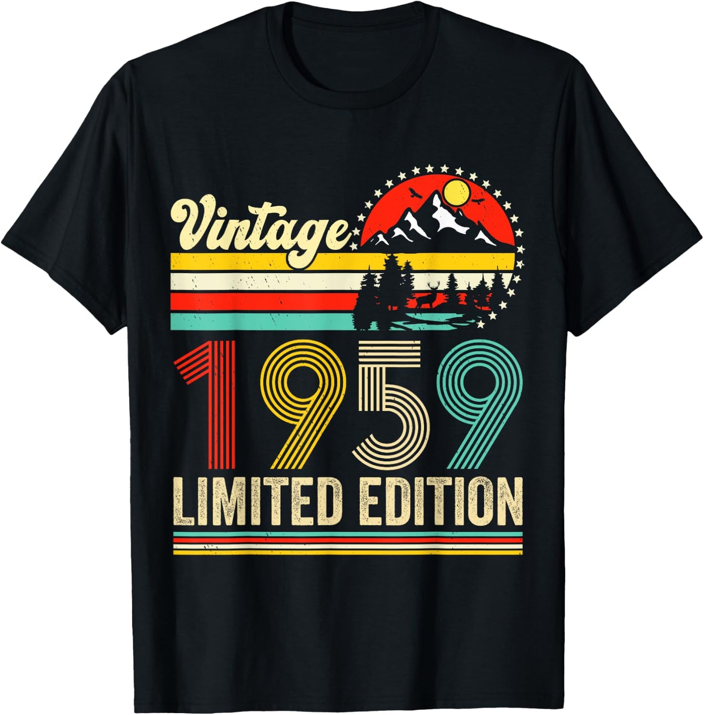 Vintage 1959 Limited Edition 66 years Old 66th Birthday T-Shirt - T-Shirt | Black