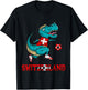 Swiss Football Team T-Rex Swiss Roots Switzerland Swiss Flag T-Shirt - T-Shirt | Black