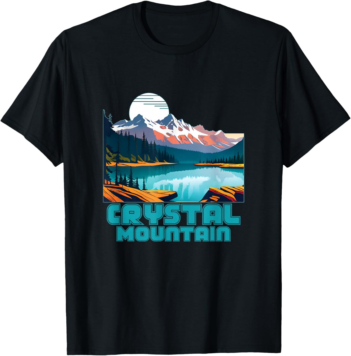 Crystal Mountain Souvenir Apparel - Retro Vintage T-Shirt - T-Shirt | Black