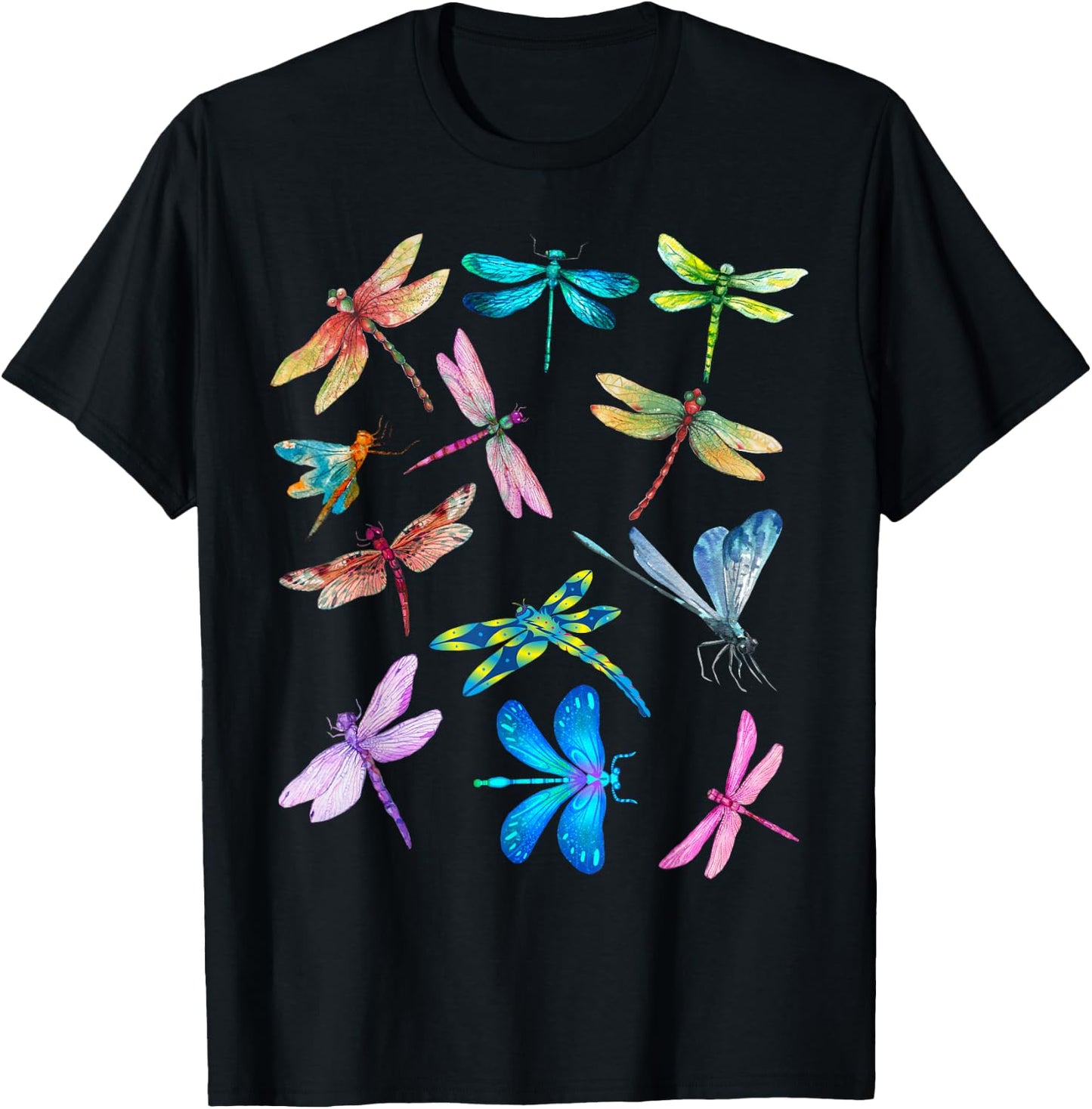 Nurse And Dog Mom Dragonfly Watercolor Happy Nurse Week 2023 Women T-Shirt - T-Shirt | Black