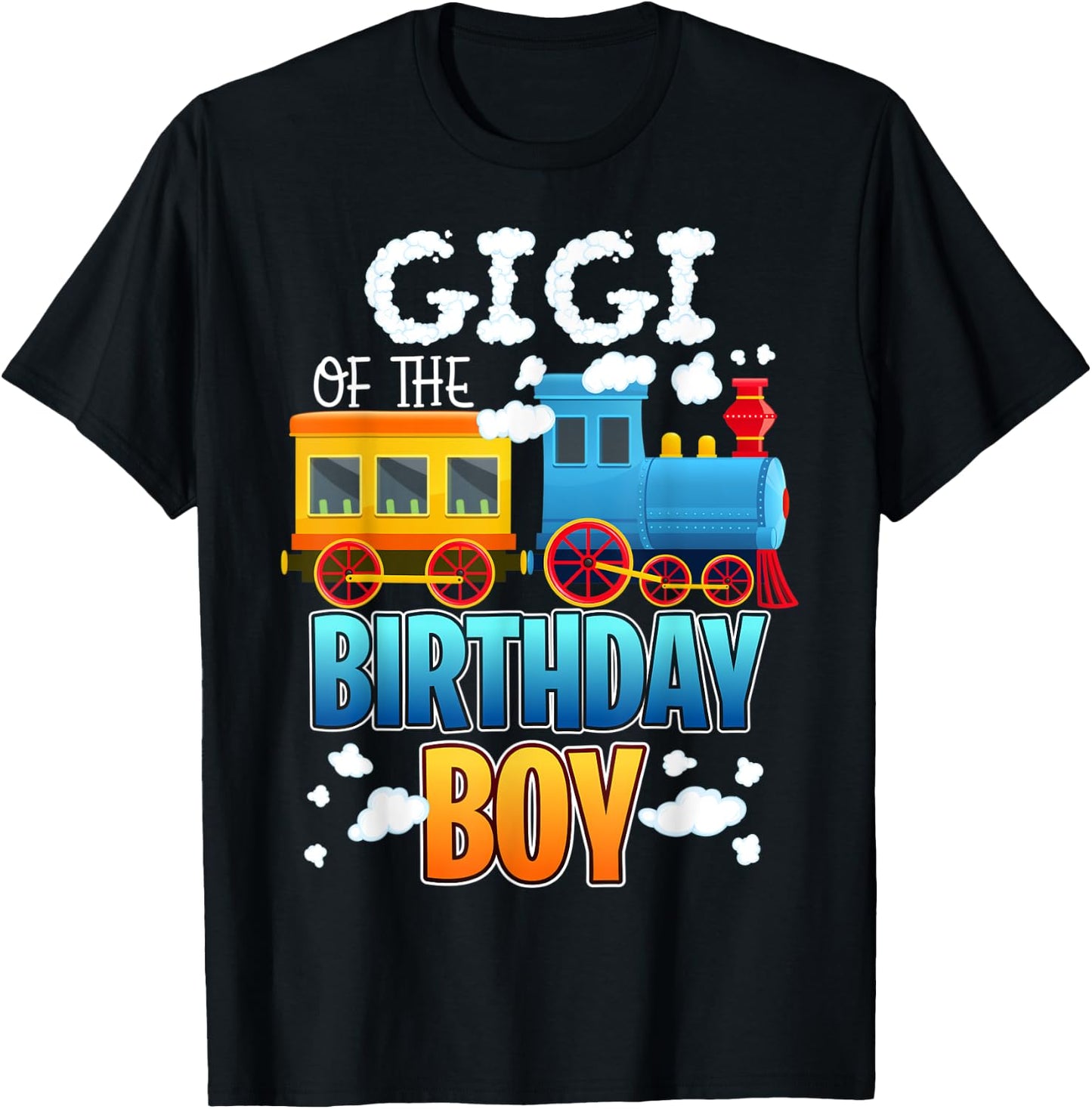 I'm Gigi Of The Birthday Boy Train Toy Matching Family Party T-Shirt - T-Shirt | Black
