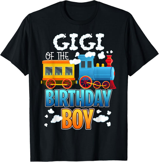 I'm Gigi Of The Birthday Boy Train Toy Matching Family Party T-Shirt - T-Shirt | Black