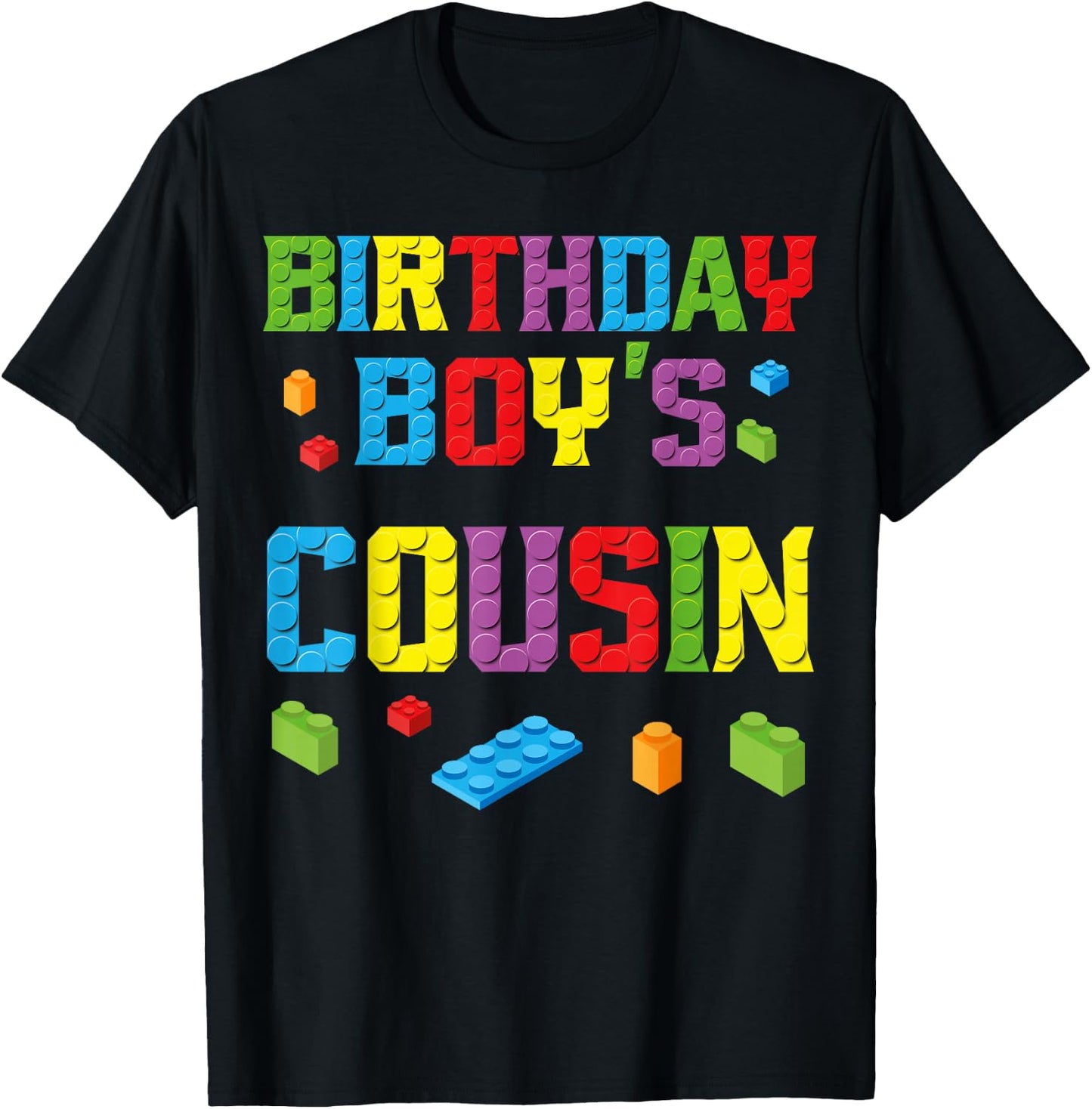Master Builder Birthday Boy's Cousin Building Bricks Blocks T-Shirt - T-Shirt | Black
