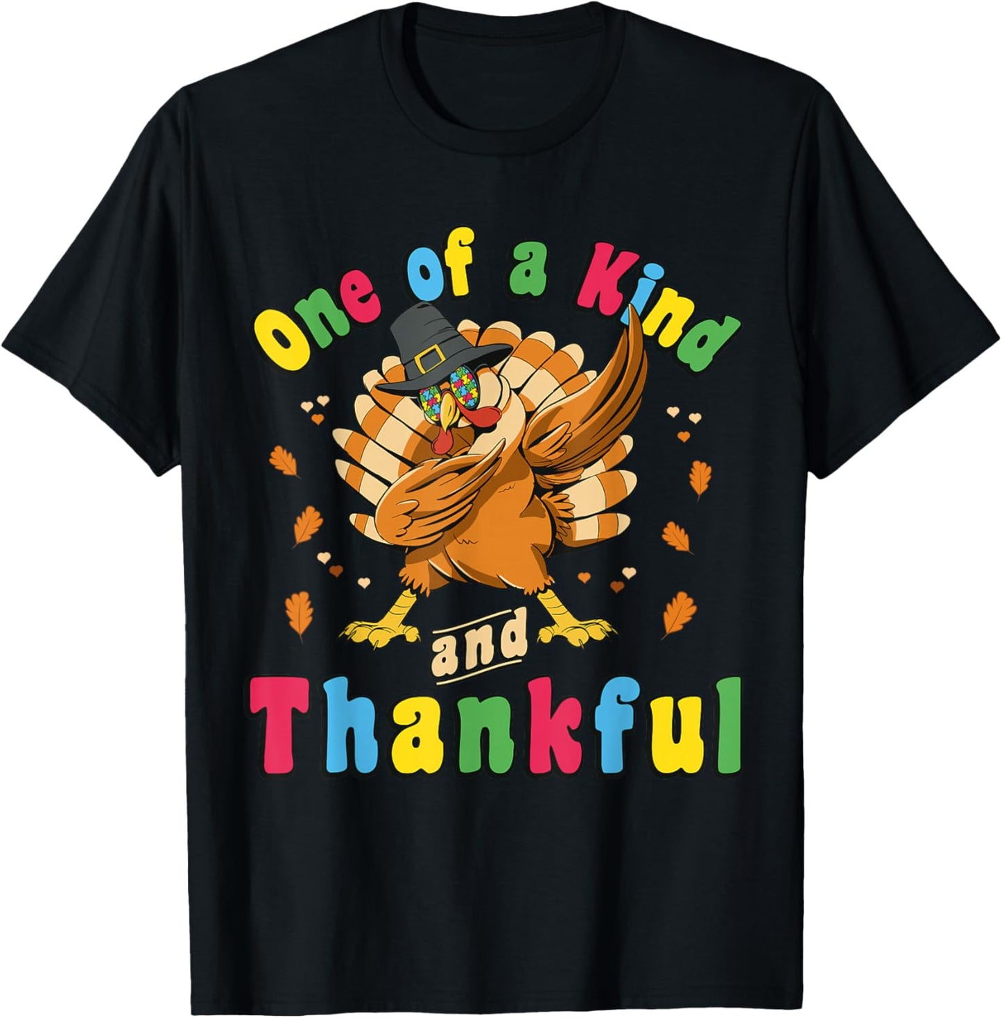 Autism Awareness Turkey Puzzle Thanksgiving 2022 T-Shirt - T-Shirt | Black