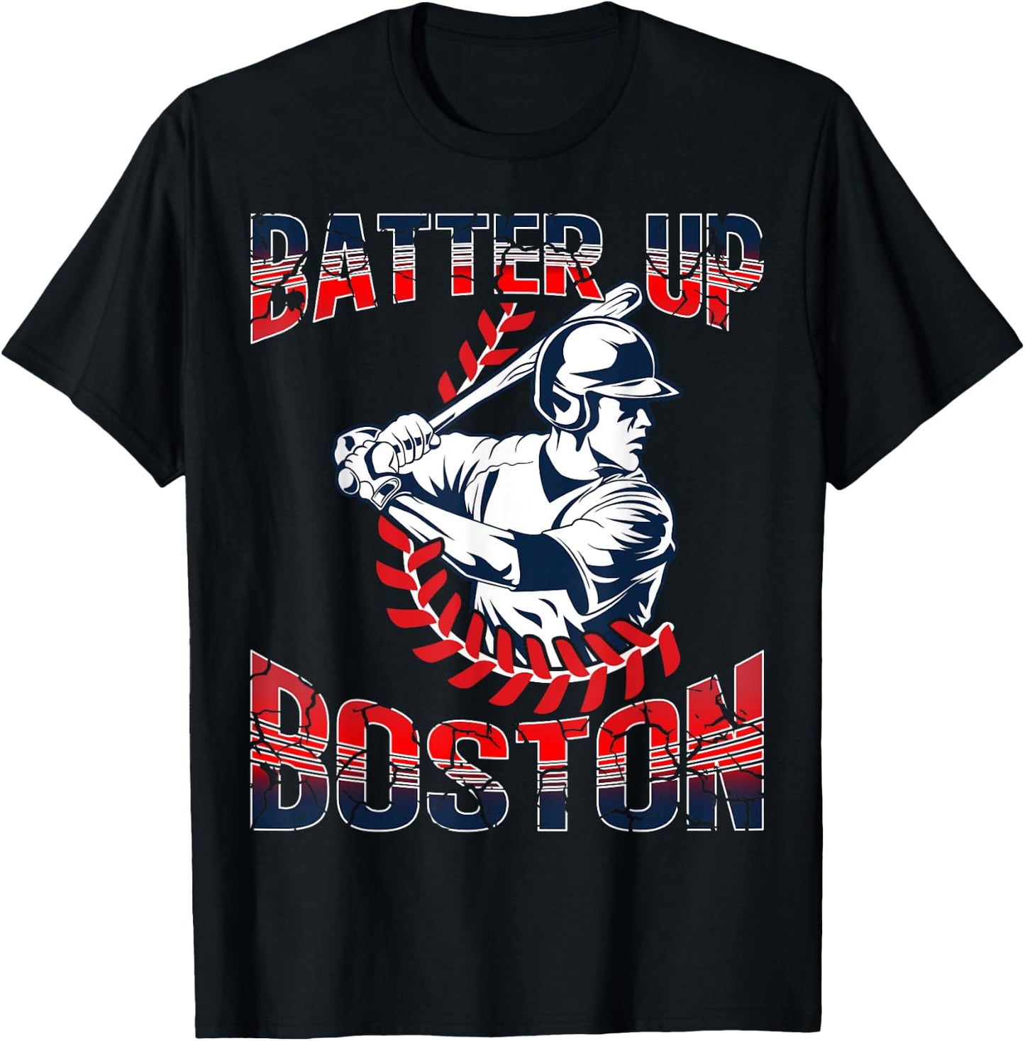 Vintage Style Batter Boston Baseball & Women T-Shirt - T-Shirt | Black
