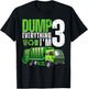 Garbage Truck 3rd Birthday Boy Dump Everything 3 Year Old T-Shirt - T-Shirt | Black