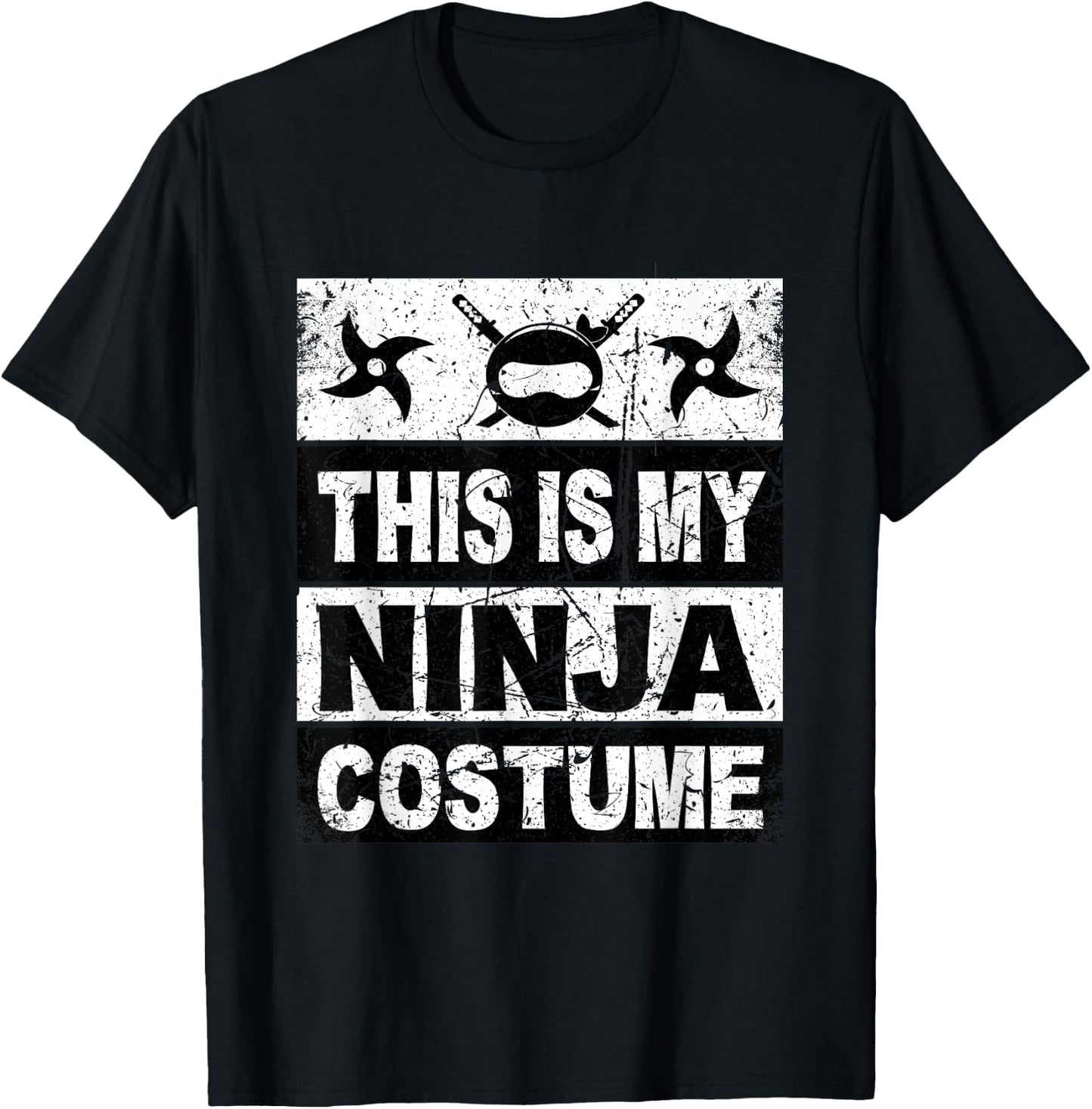 Retro Ninja Costume Shirt Halloween For Boy Kids Men T-Shirt - T-Shirt | Black