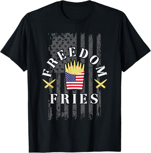 Funny Patriotic Freedom Fries 2nd Amendment Freedom Fries T-Shirt - T-Shirt | Black