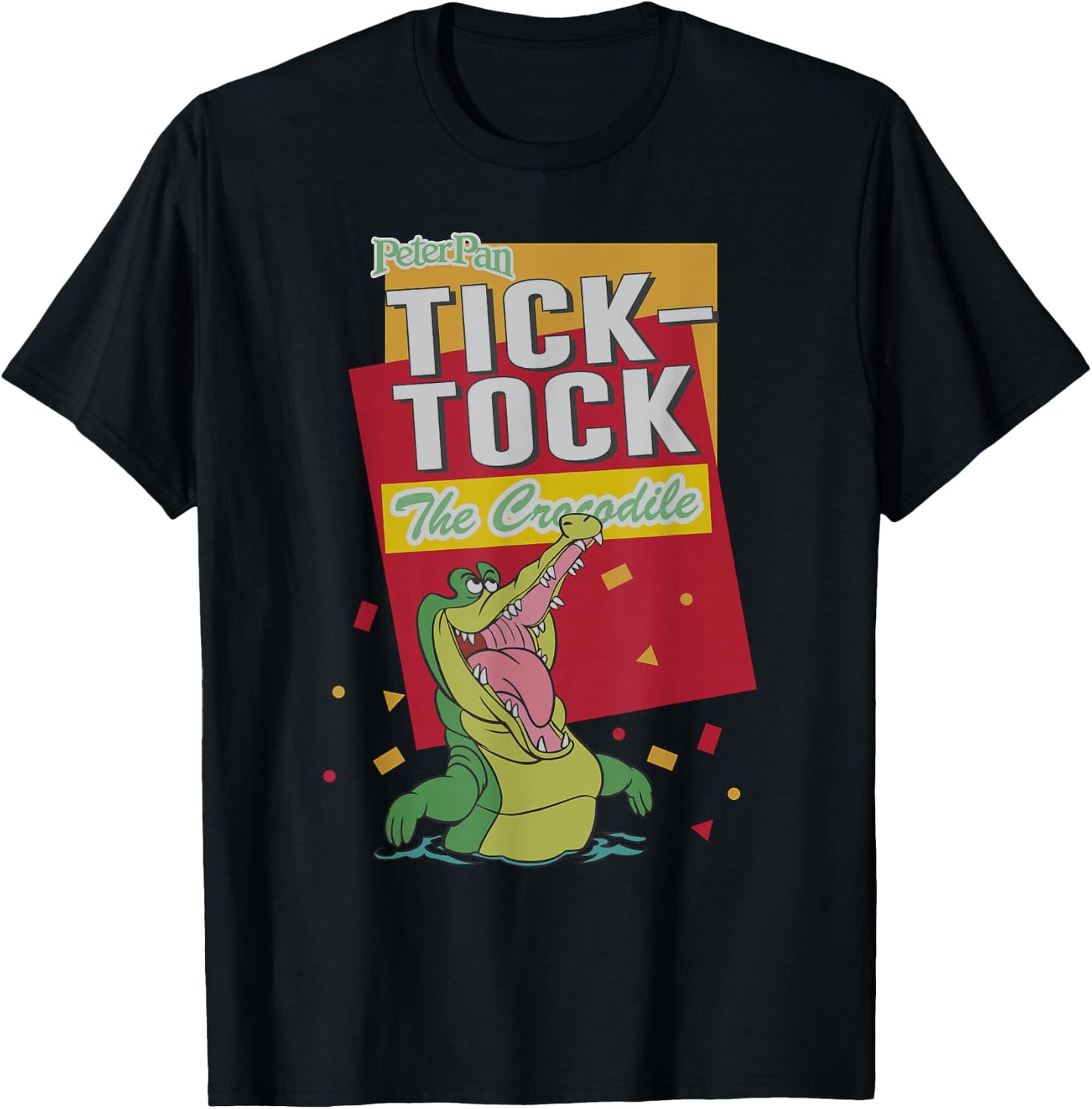 Disney Peter Pan Tick-Tock The Crocodile Confetti Poster T-Shirt - T-Shirt | Black