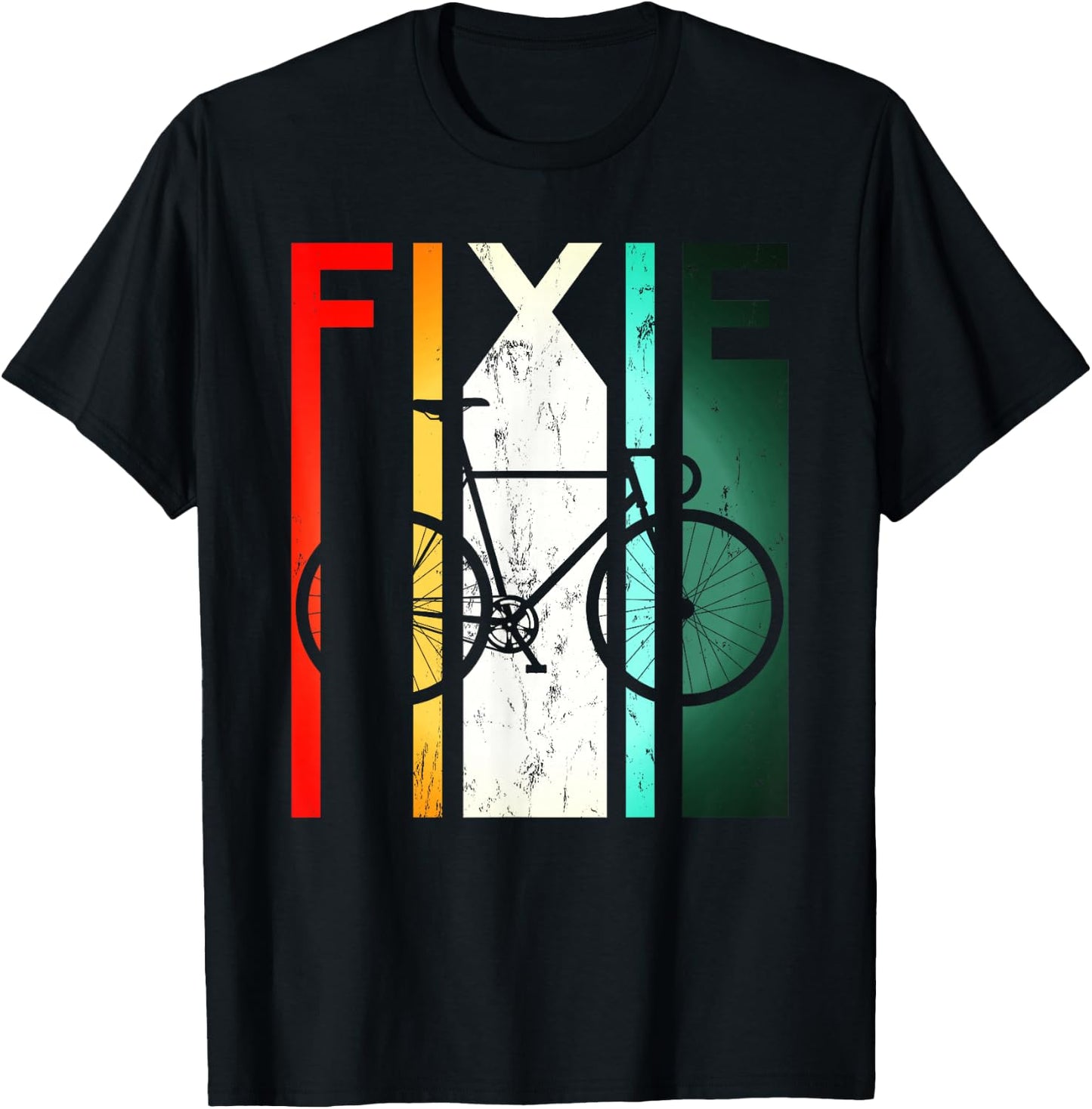 Fixie Retro Bike Single Speed Fixed Gear Velodrome Bicycle T-Shirt - T-Shirt | Black