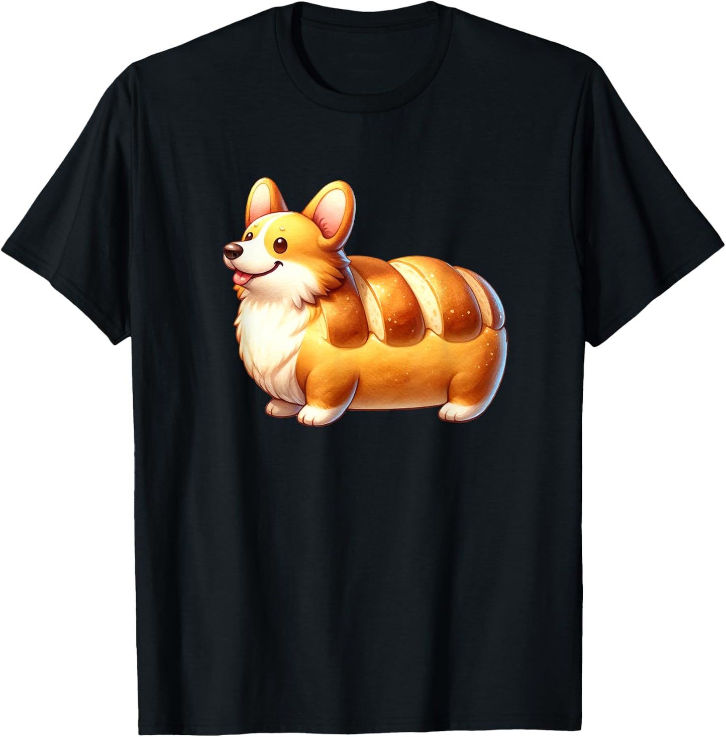 My Corgi Is Bread Cute Funny Corgi Loaf | Dog Lover T-Shirt - T-Shirt | Black