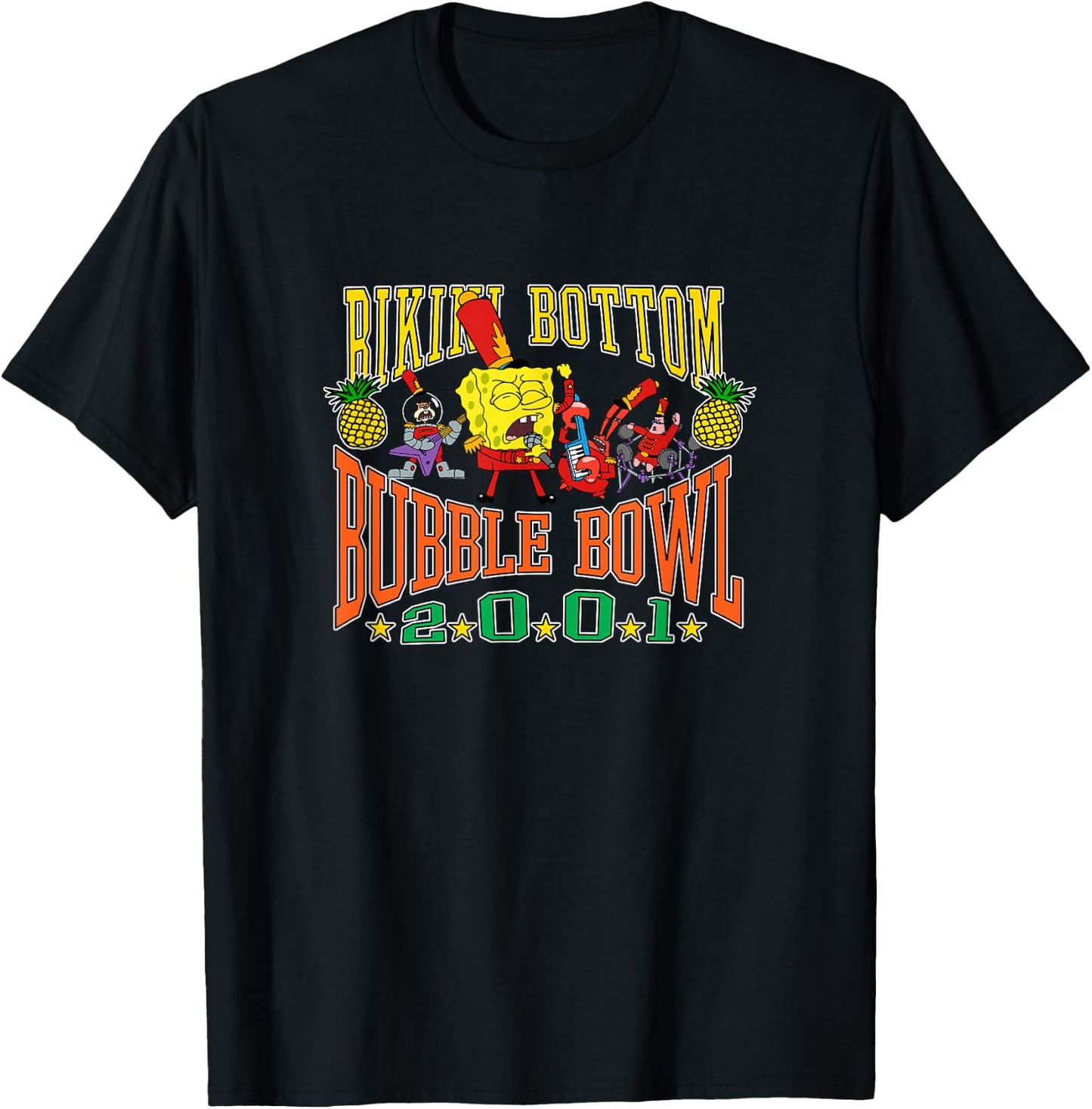 SpongeBob SquarePants Bikini Bottom Bubble Bowl 2001 T-Shirt - T-Shirt | Black