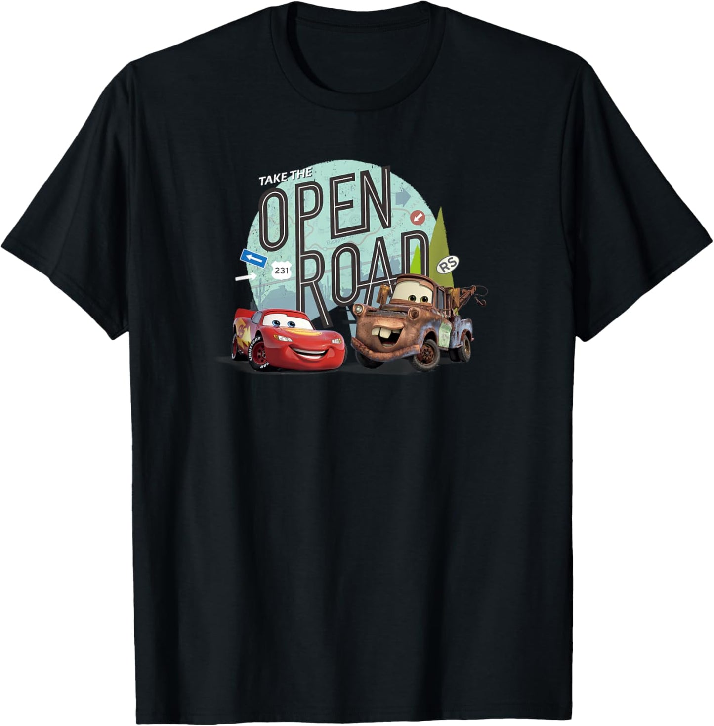 Disney Pixar Cars on the Road Take the Open Road T-Shirt - T-Shirt | Black