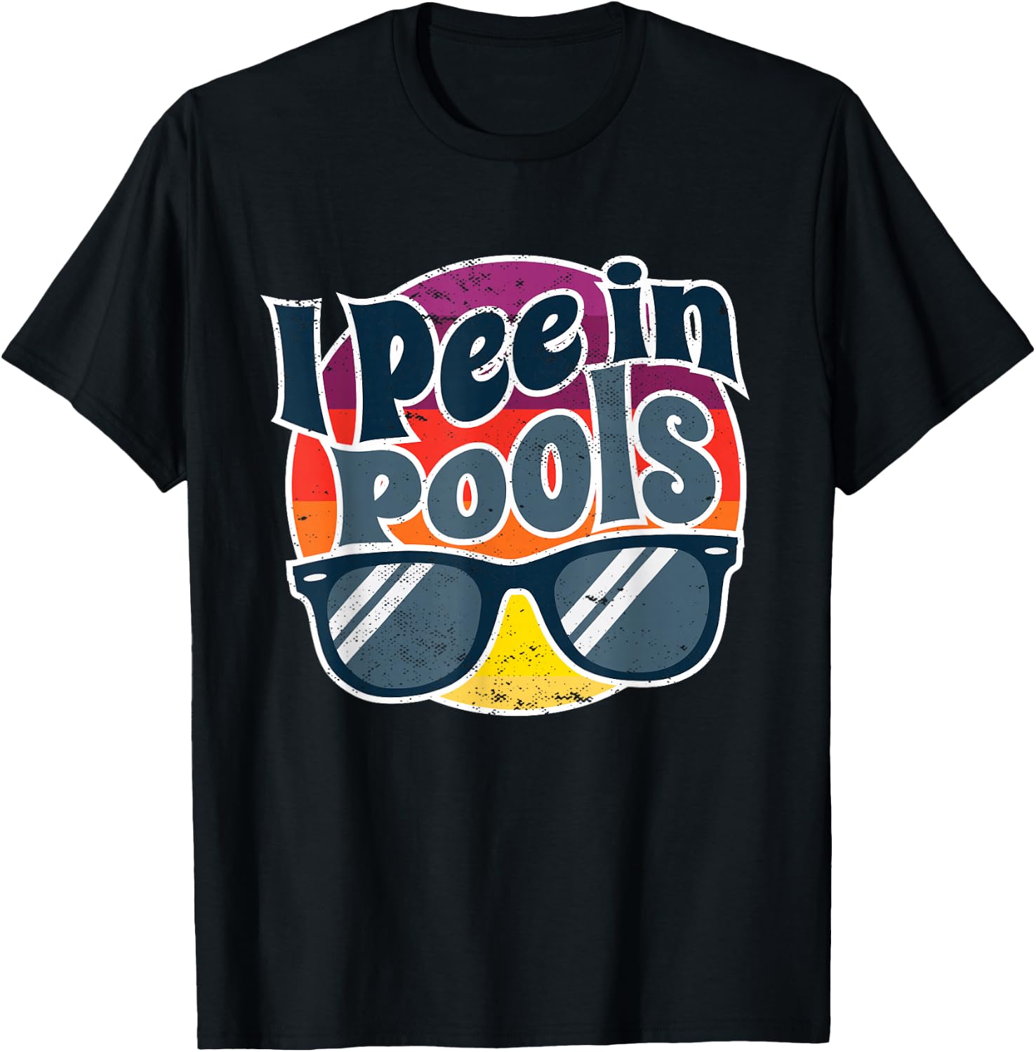 I Pee In Pools Funny Peeing In Pools Humor Swiming Party T-Shirt - T-Shirt | Black