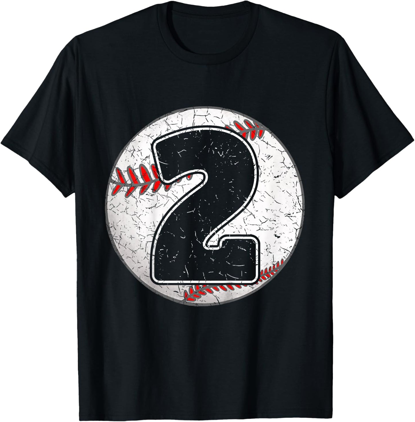 Kids Birthday Boy 2 Two Baseball 2nd Birthday Baseball Toddler T-Shirt - T-Shirt | Black