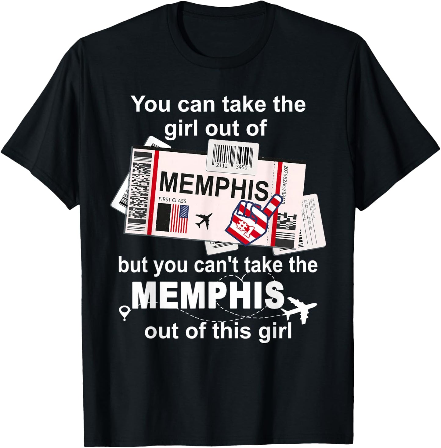 Memphis Boarding Pass - Memphis Girl T-Shirt - T-Shirt | Black