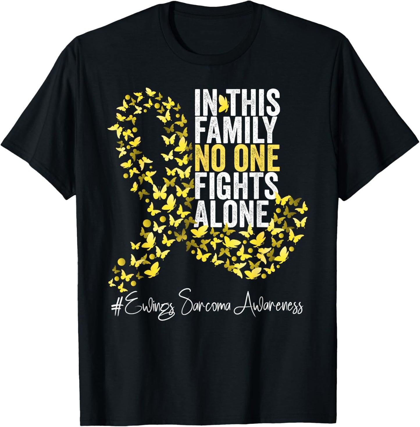 Ewings Sarcoma Awareness Month Yellow Ribbon T-Shirt - T-Shirt | Black