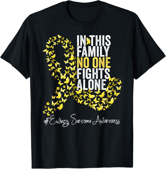 Ewings Sarcoma Awareness Month Yellow Ribbon T-Shirt - T-Shirt | Black