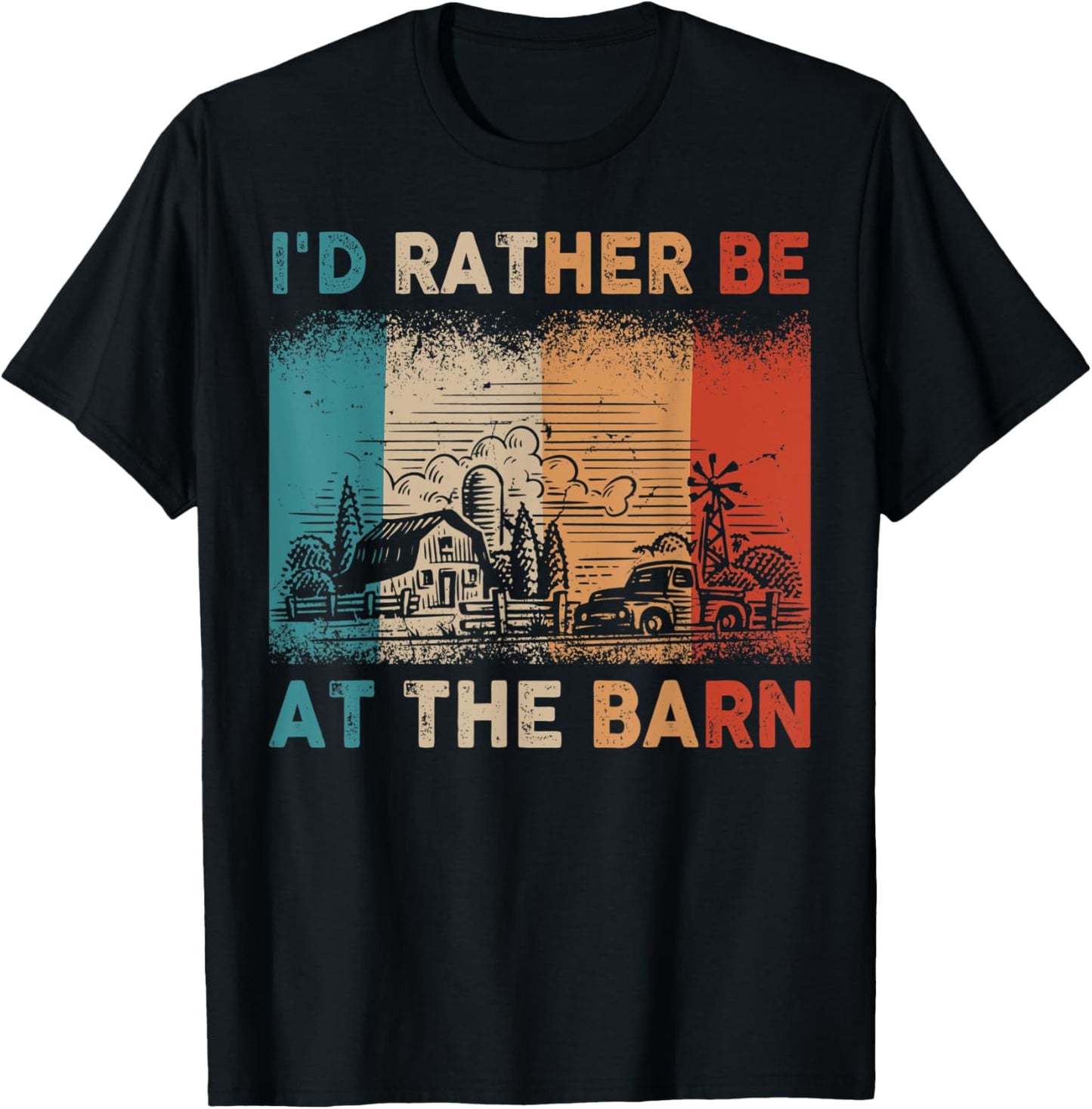 I'd rather be at the barn T-Shirt - T-Shirt | Black