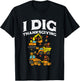 Kids I Dig Thanksgiving Construction Trucks Fall Toddler Boys Kid T-Shirt - T-Shirt | Black