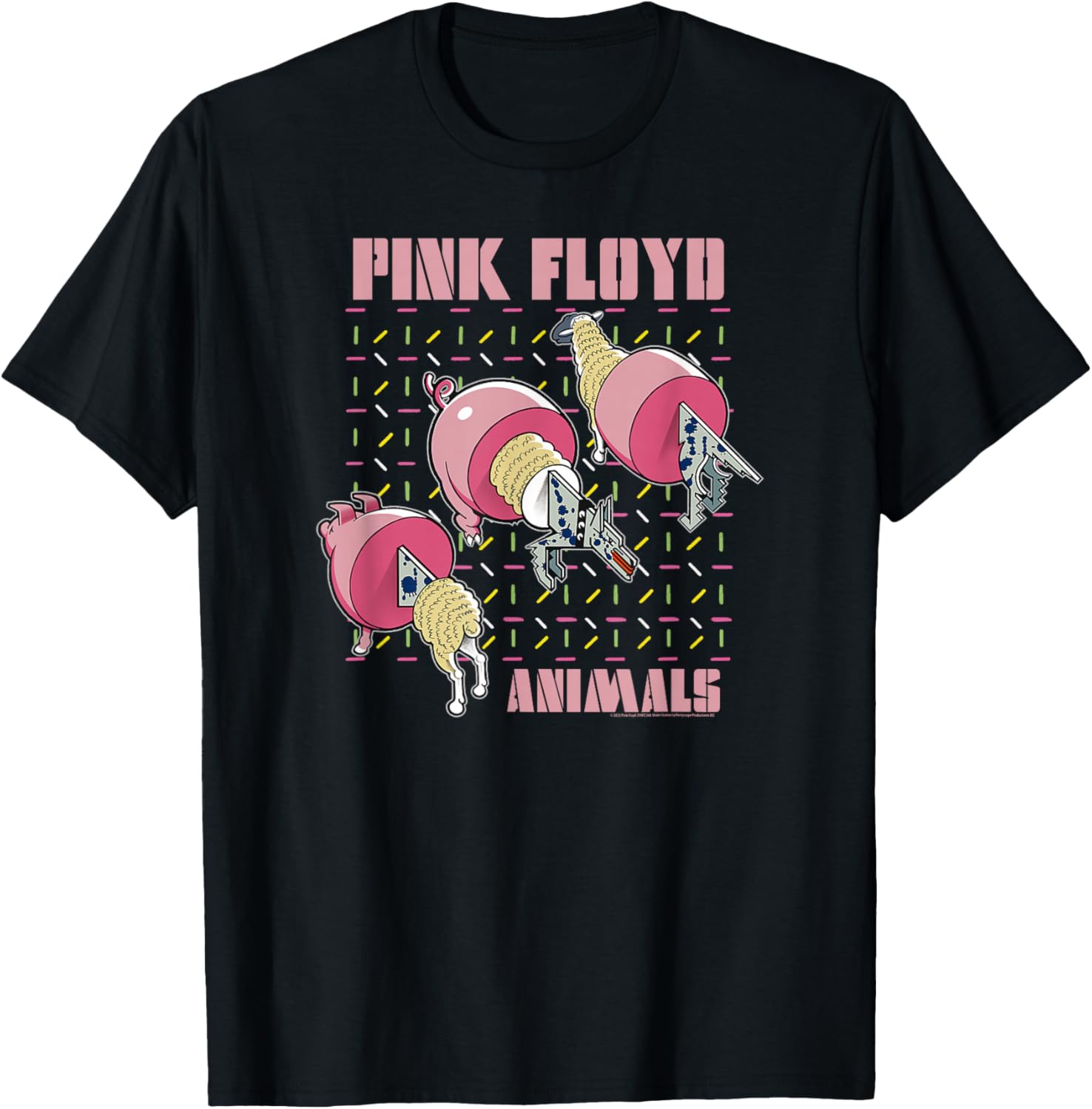 Pink Floyd Animals 2018 Remix Pig Wolf Sheep T-Shirt - T-Shirt | Black