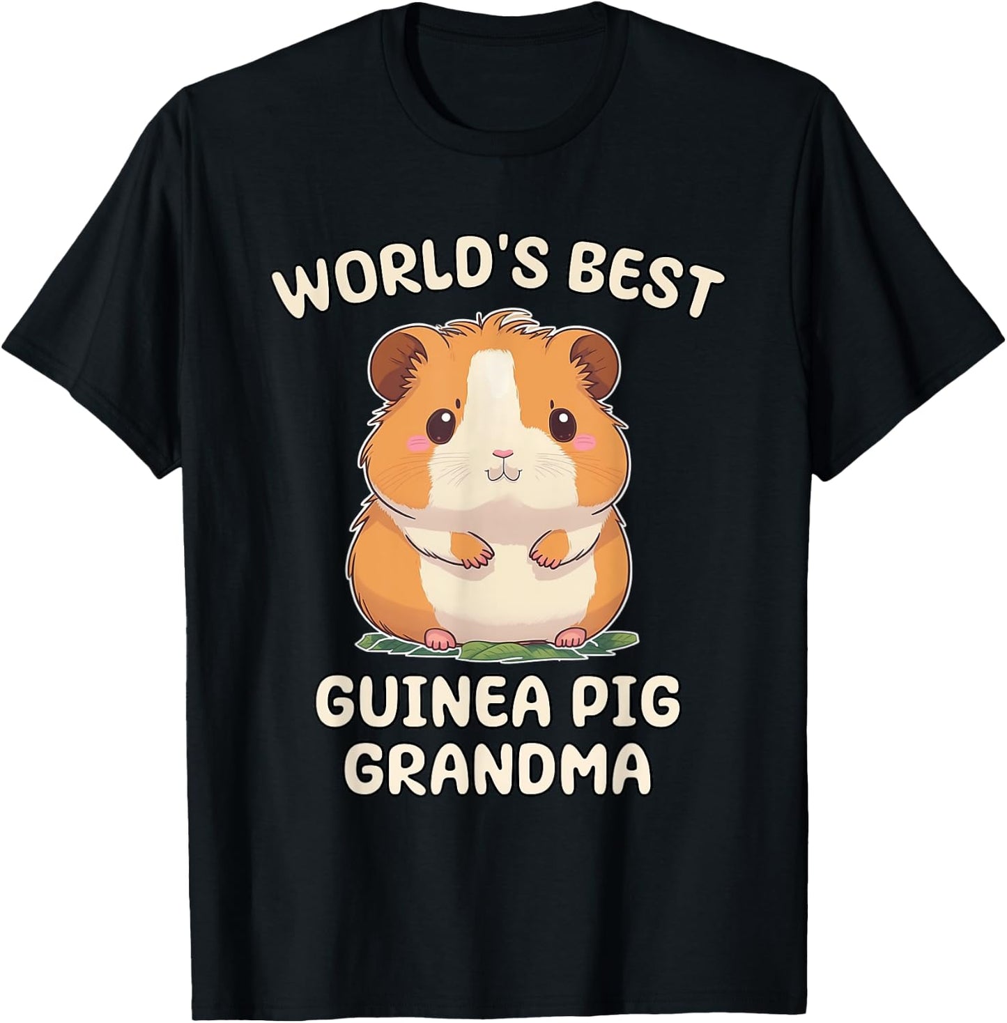 Funny World's Best Guinea Pig Grandma Nana T-Shirt - T-Shirt | Black