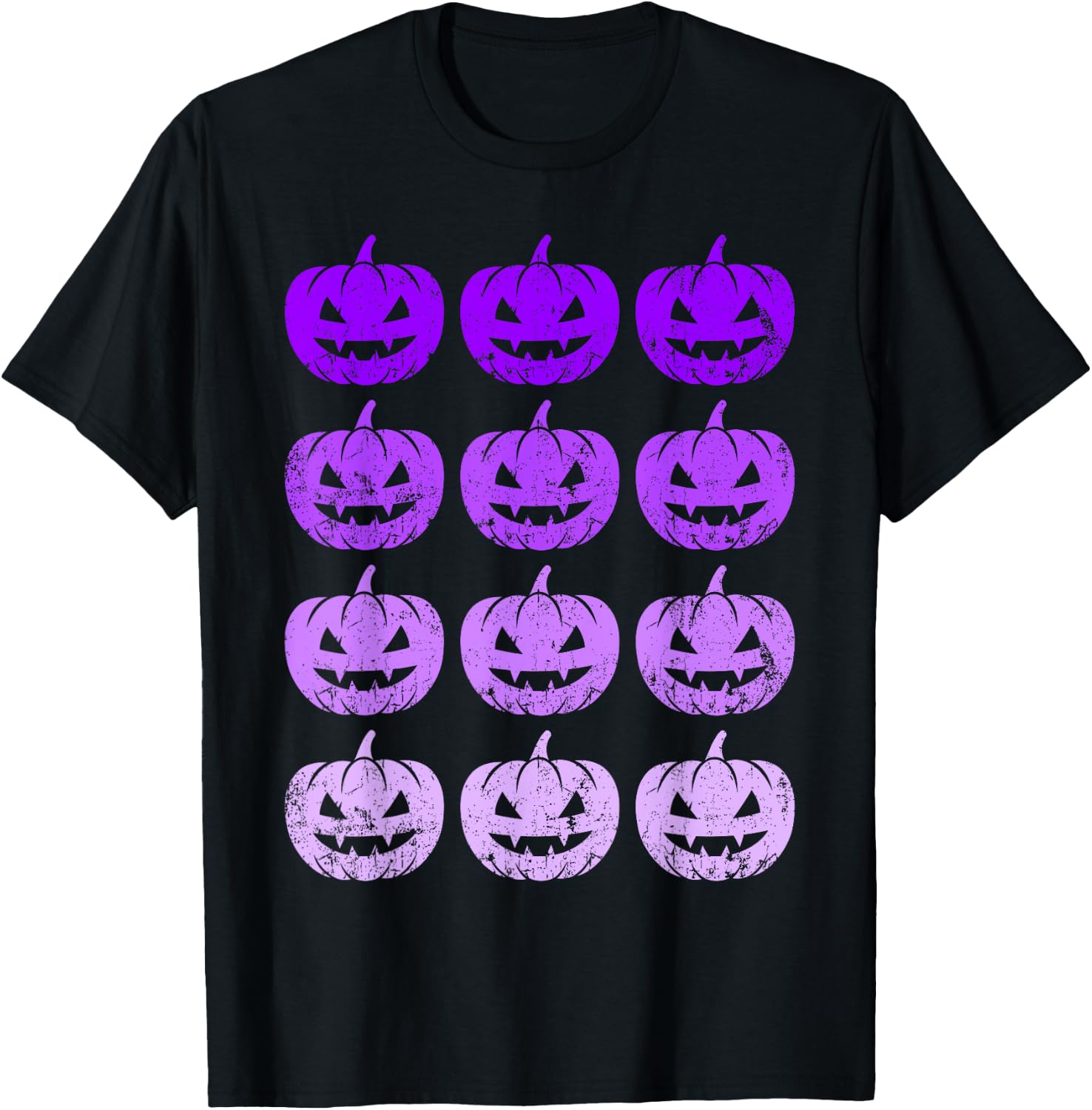 Halloween pumpkins, purple T-Shirt - T-Shirt | Black