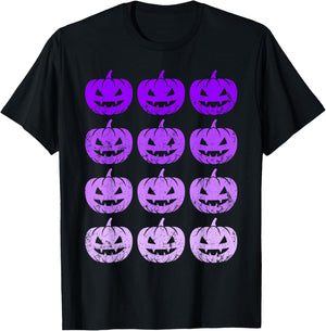 Halloween pumpkins, purple T-Shirt - T-Shirt | Black