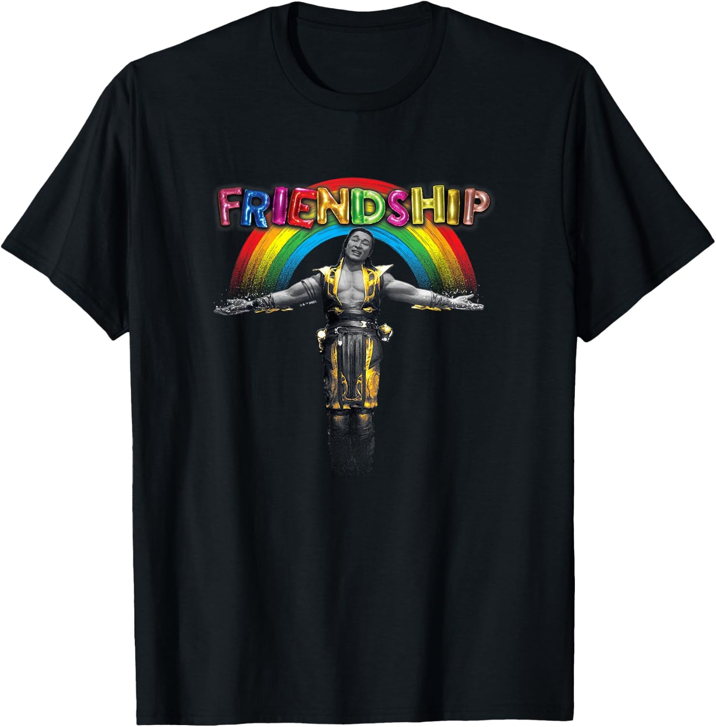 Mortal Kombat Klassic Shang Tsung Friendship Rainbow Screen T-Shirt - T-Shirt | Black