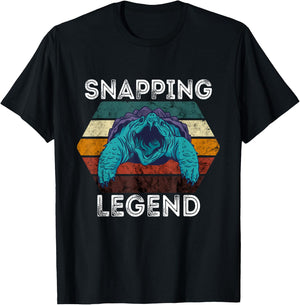 Snapping Legend Aligator Snapping Turtle Retro Reptile Lover T-Shirt - T-Shirt | Black