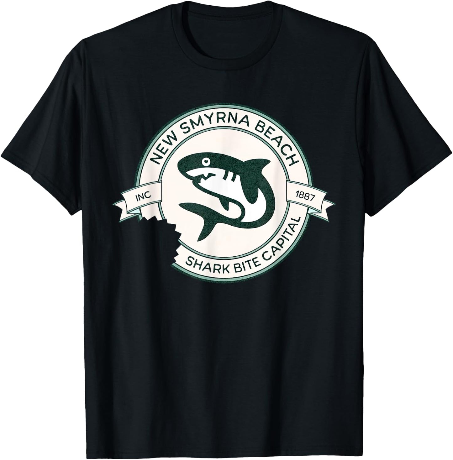New Smyrna Beach: Shark Bite Capital Of The World Graphic Women Girls Kids T-Shirt - T-Shirt | Black