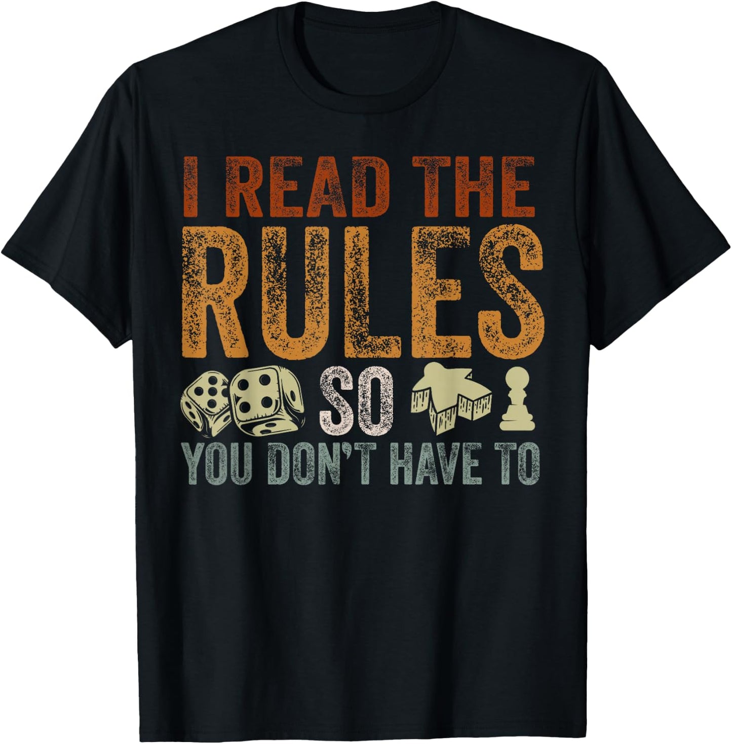 Board Games Vintage Game Night Men Women I Read The Rules T-Shirt - T-Shirt | Black