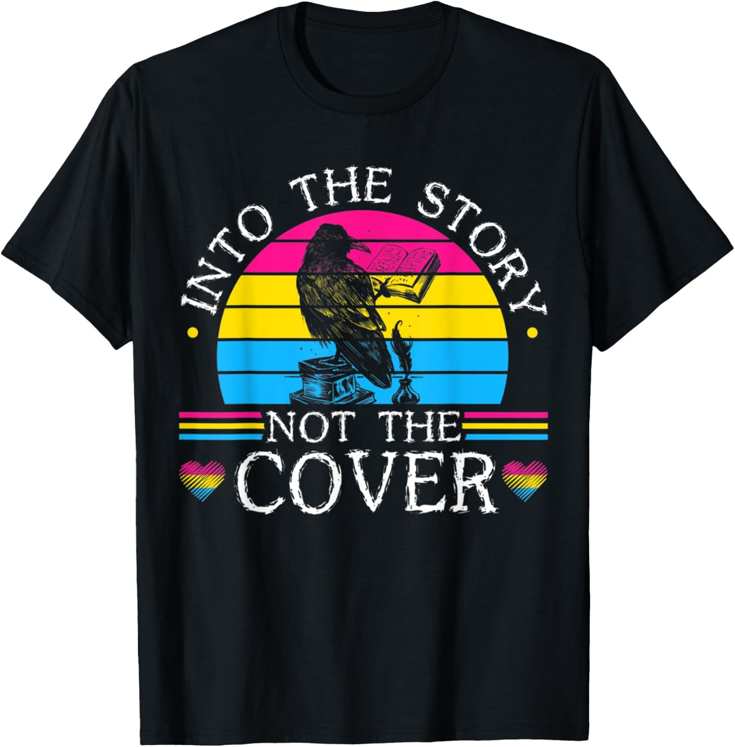 Into The Story Not Cover Funny Birds Book For Reading Lover T-Shirt - T-Shirt | Black