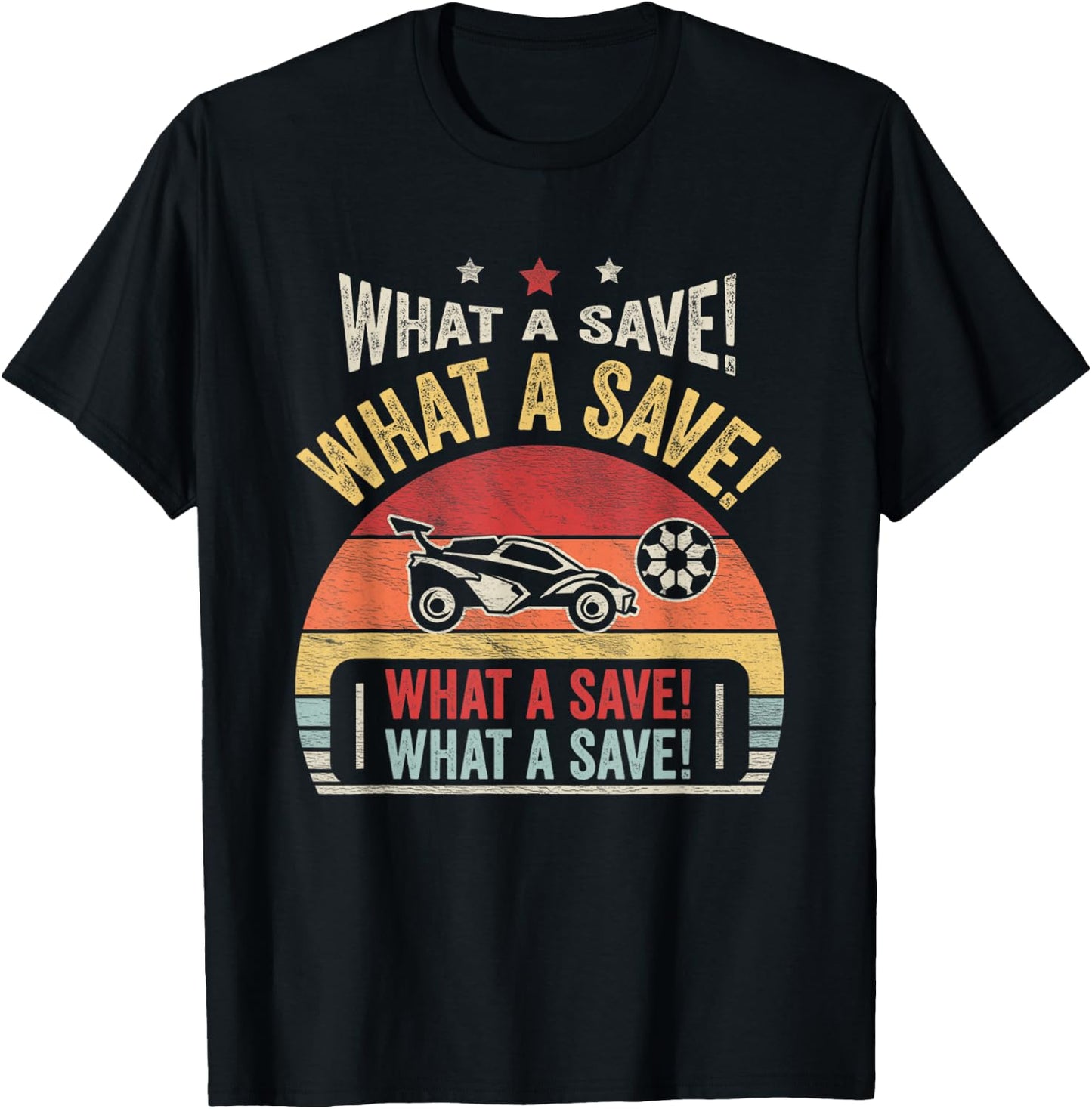 Vintage Retro What A Save Soccer Car League T-Shirt - T-Shirt | Black