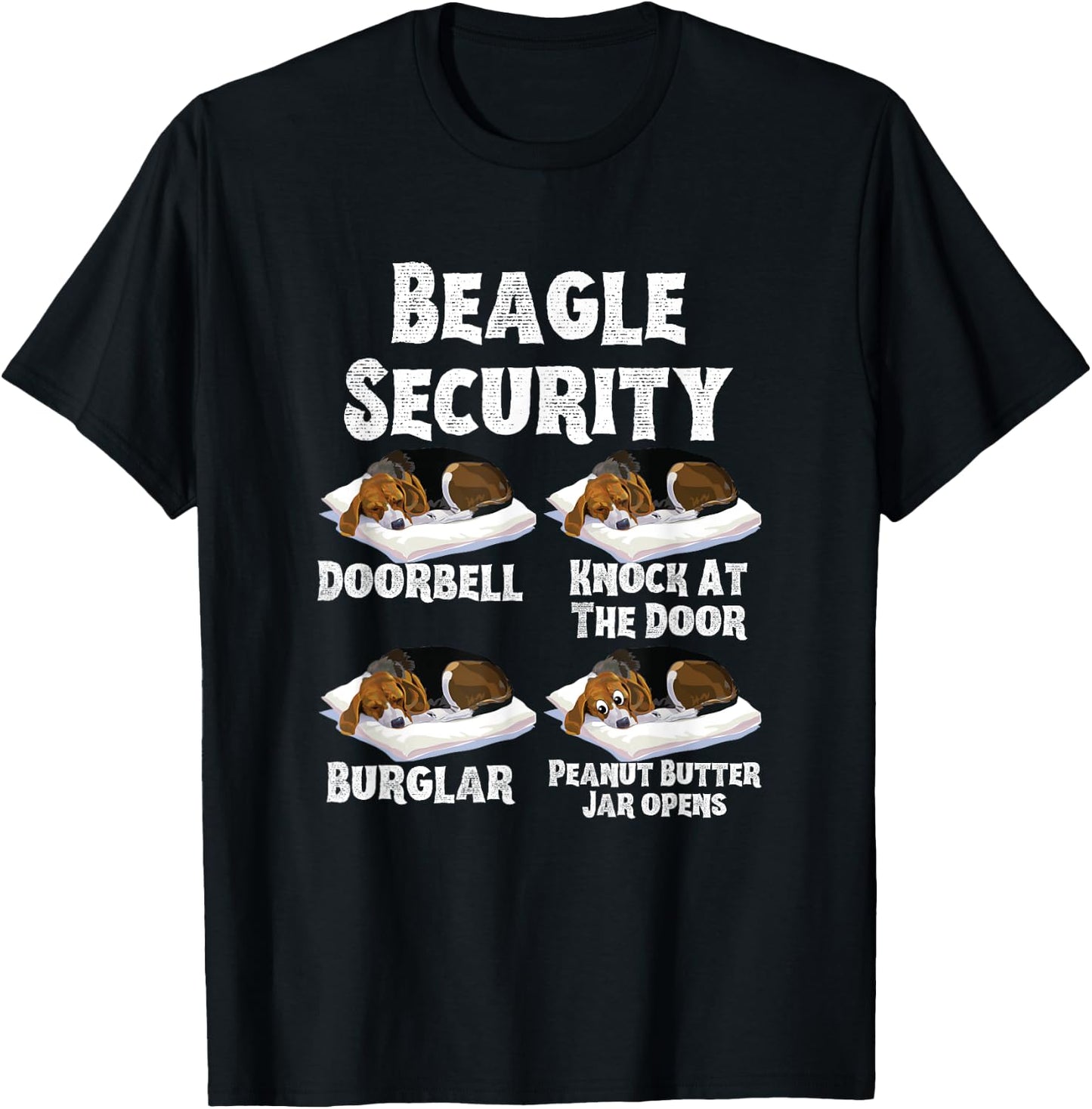 Funny Beagle Security Dog Lover T-Shirt - T-Shirt | Black