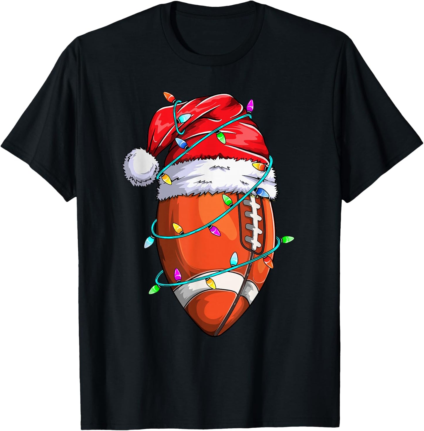 Santa Sports Design Boys Christmas Football Player T-Shirt - T-Shirt | Black
