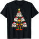 Funny Pomsky Christmas Lights Tree Dog Lover Xmas T-Shirt - T-Shirt | Black