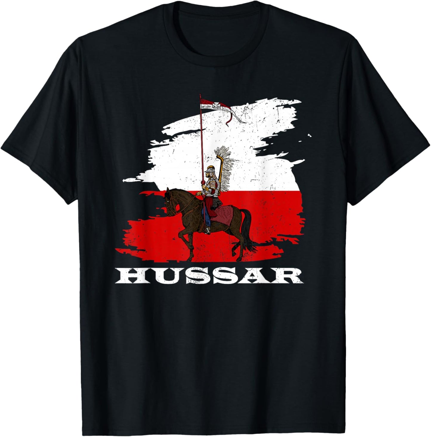 Poland husaria Polish winged hussars military Polska Krakow T-Shirt - T-Shirt | Black