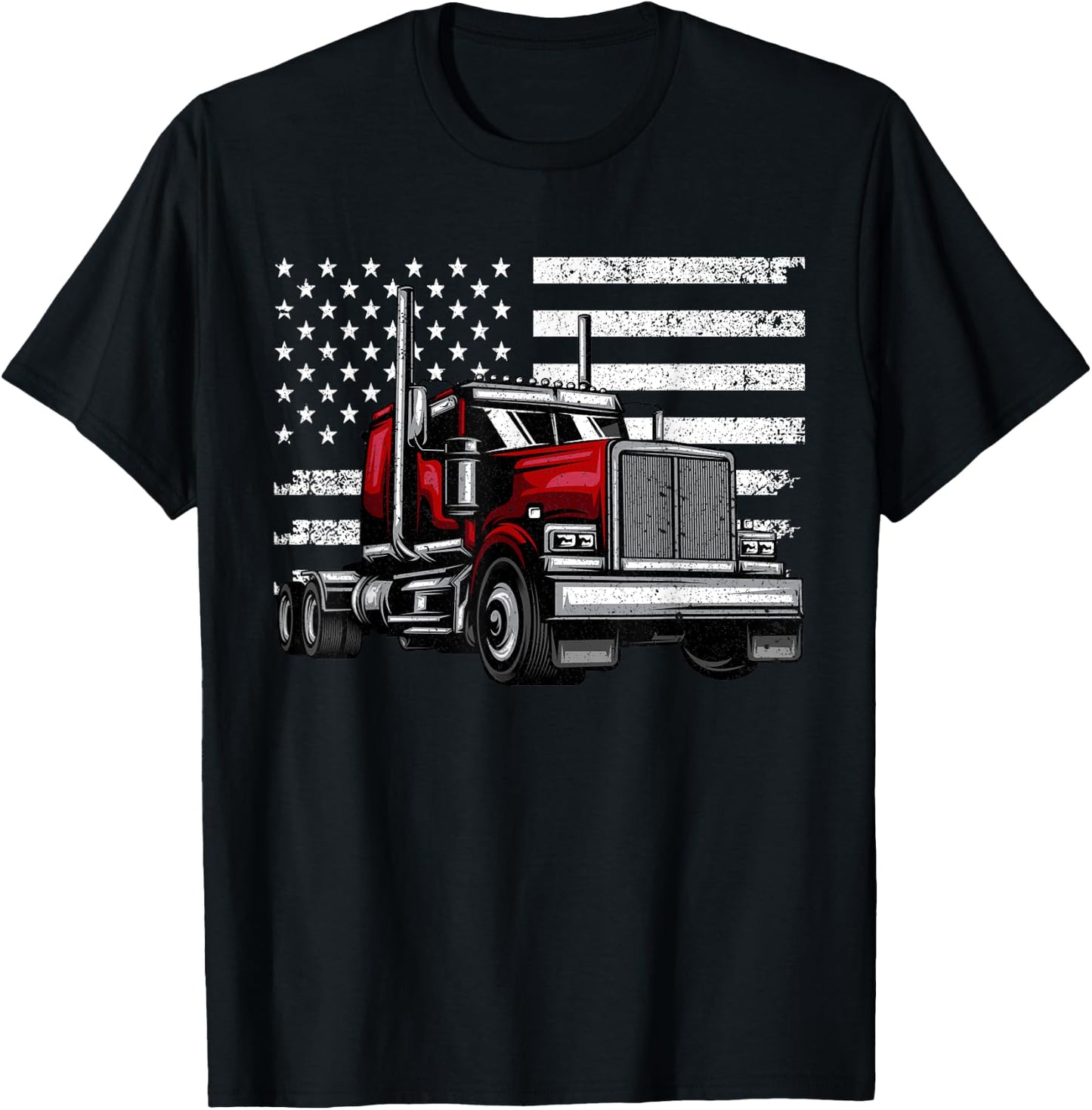 Cool Truck Design Women Trucker Vehicle Truck Driver T-Shirt - T-Shirt | Black