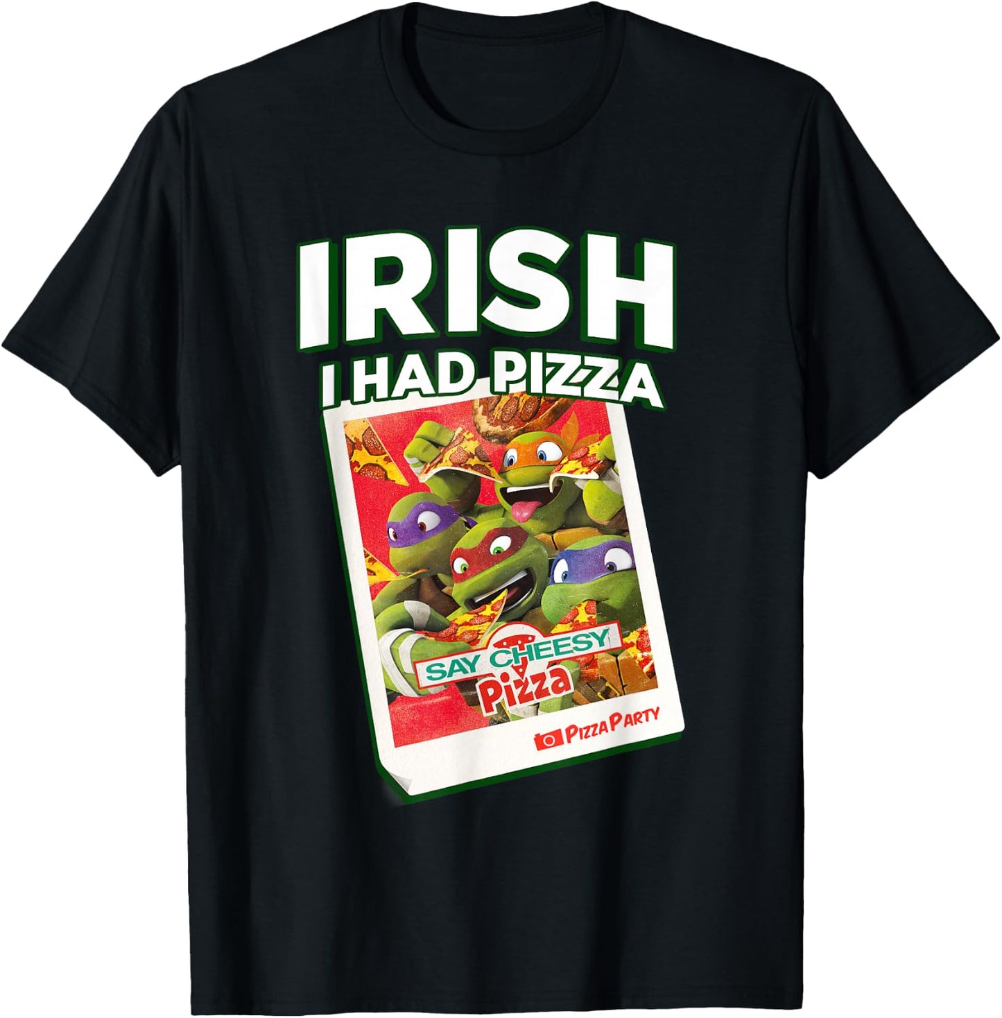 Teenage Mutant Ninja Turtles St. Patrick's Day Irish Pizza T-Shirt - T-Shirt | Black
