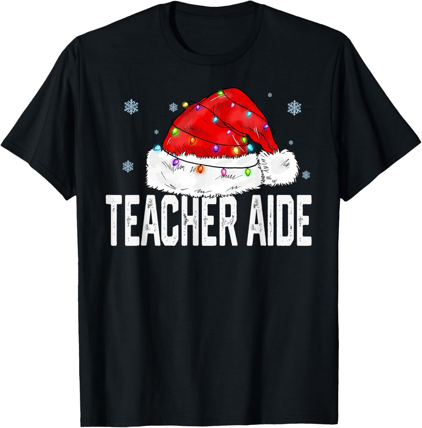 Teacher Aide Christmas Women Family Matching Group Xmas T-Shirt - T-Shirt | Black