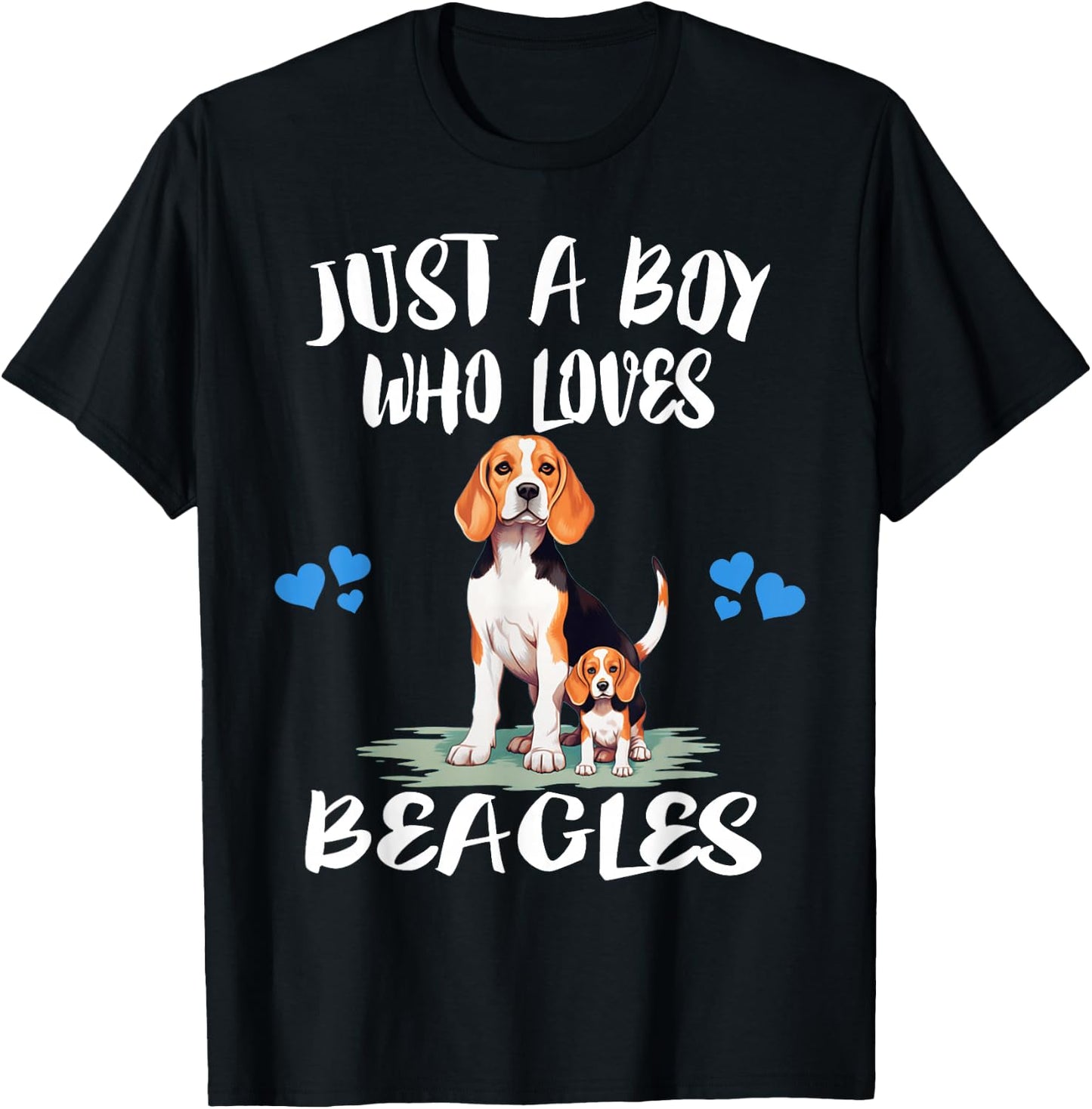 Just A Boy Who Loves Beagles Dog T-Shirt - T-Shirt | Black