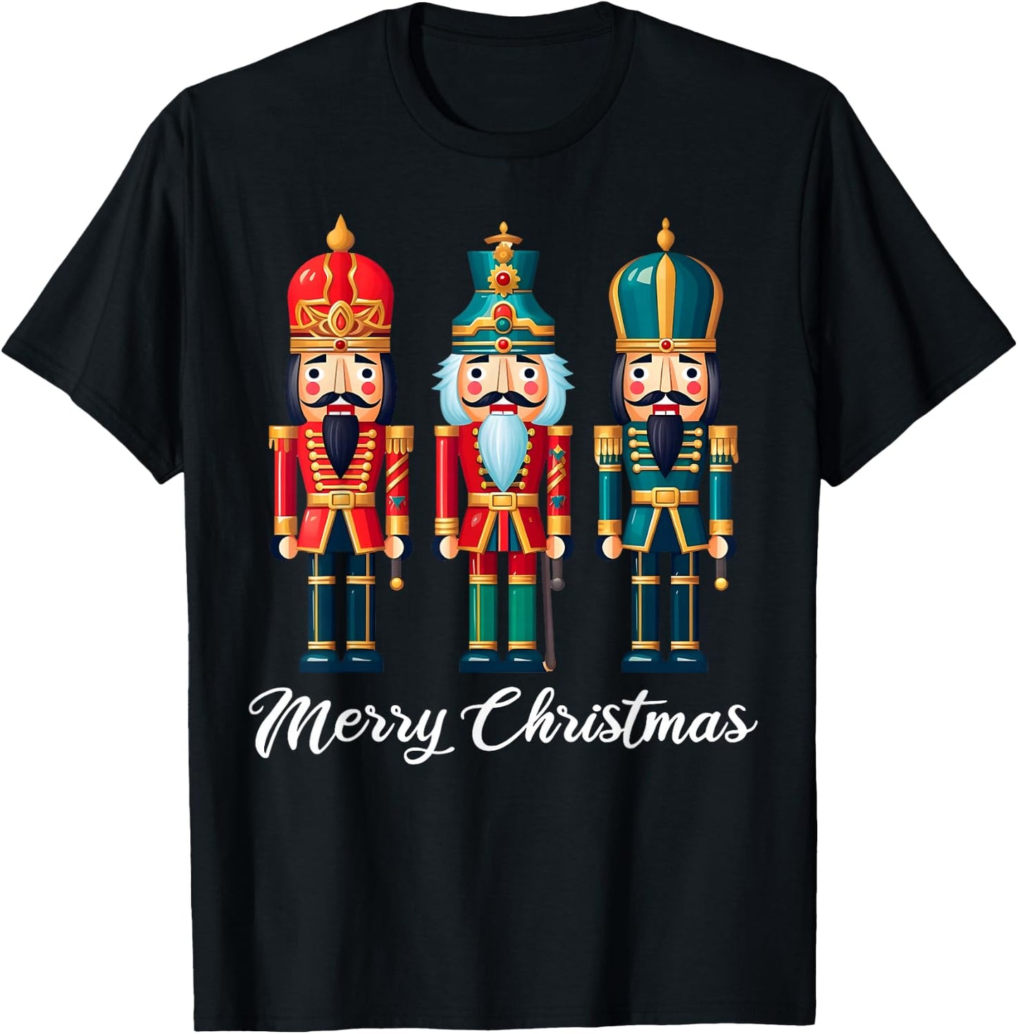 Merry Christmas Nutcracker Ballet Festive Xmas Men Women T-Shirt - T-Shirt | Black
