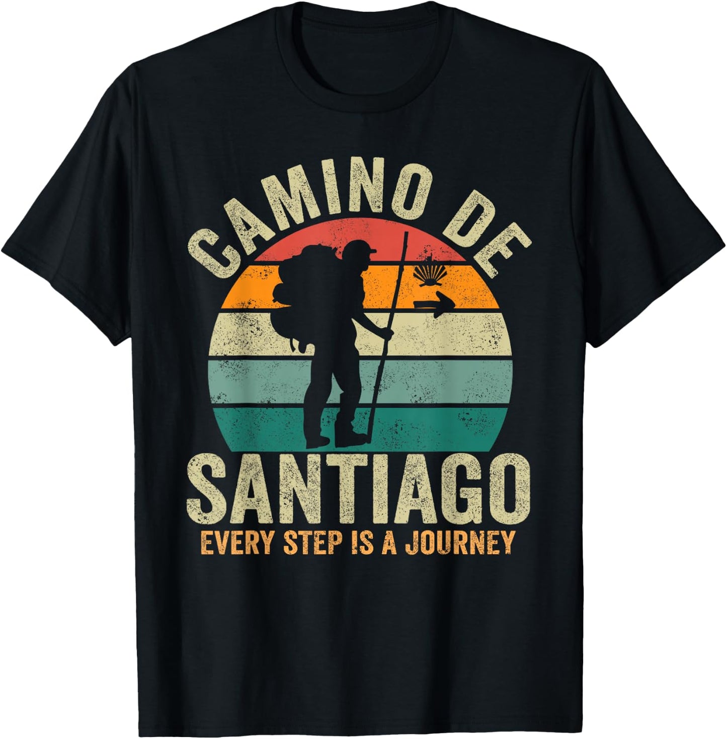 Camino de Santiago Women Spain Pilgrim Way Compostela T-Shirt - T-Shirt | Black