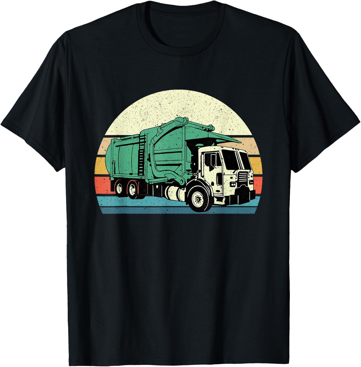 Retro Garbage Truck - Dump Trash Collector Recycling Lover T-Shirt - T-Shirt | Black